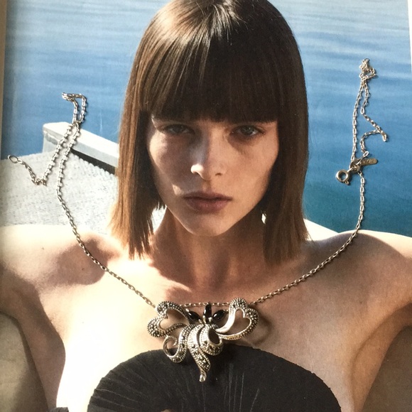 Beautiful vintage sterling silver 925 stones marcosite necklace - Picture 1 of 7